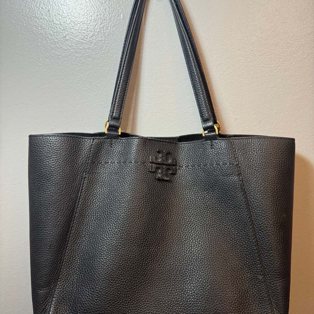 Tory Burch Black Pebbled Leather Tote